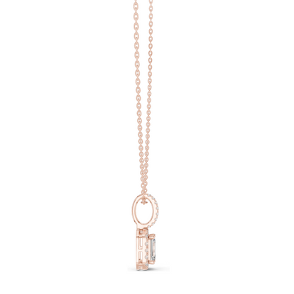0.44 CT Lab-Created VVS-VS EF Diamond Pendant Necklace | Oval & Emerald Cut | 18KT, 14KT, Rose, Yellow, White Gold