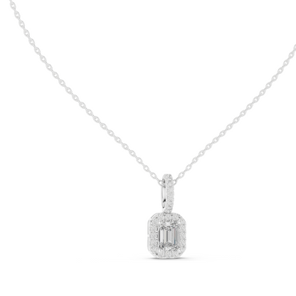 0.44 CT Lab-Created VVS-VS EF Diamond Pendant Necklace | Oval & Emerald Cut | 18KT, 14KT, Rose, Yellow, White Gold