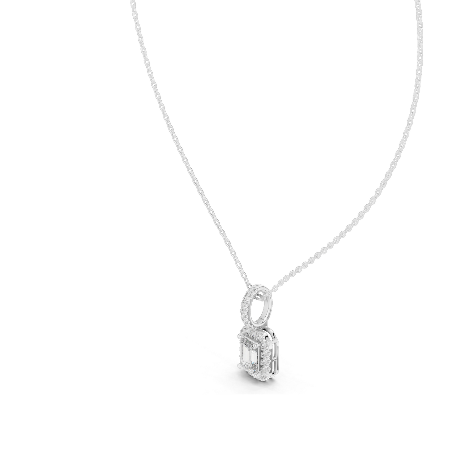 0.44 CT Lab-Created VVS-VS EF Diamond Pendant Necklace | Oval & Emerald Cut | 18KT, 14KT, Rose, Yellow, White Gold