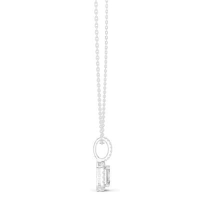 0.44 CT Lab-Created VVS-VS EF Diamond Pendant Necklace | Oval & Emerald Cut | 18KT, 14KT, Rose, Yellow, White Gold