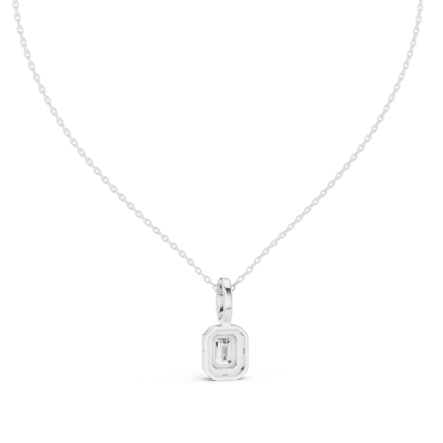 0.44 CT Lab-Created VVS-VS EF Diamond Pendant Necklace | Oval & Emerald Cut | 18KT, 14KT, Rose, Yellow, White Gold