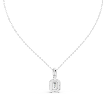 0.44 CT Lab-Created VVS-VS EF Diamond Pendant Necklace | Oval & Emerald Cut | 18KT, 14KT, Rose, Yellow, White Gold