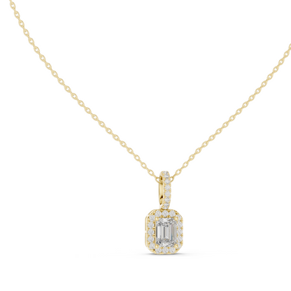 0.44 CT Lab-Created VVS-VS EF Diamond Pendant Necklace | Oval & Emerald Cut | 18KT, 14KT, Rose, Yellow, White Gold