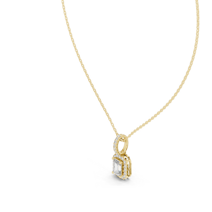 0.44 CT Lab-Created VVS-VS EF Diamond Pendant Necklace | Oval & Emerald Cut | 18KT, 14KT, Rose, Yellow, White Gold