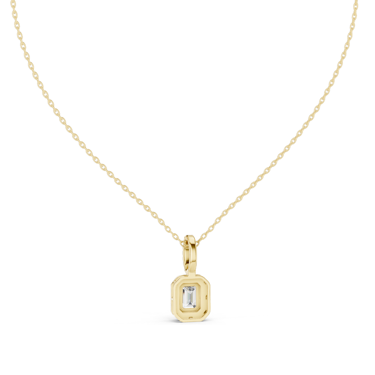 0.44 CT Lab-Created VVS-VS EF Diamond Pendant Necklace | Oval & Emerald Cut | 18KT, 14KT, Rose, Yellow, White Gold