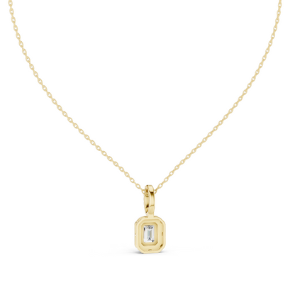 0.44 CT Lab-Created VVS-VS EF Diamond Pendant Necklace | Oval & Emerald Cut | 18KT, 14KT, Rose, Yellow, White Gold