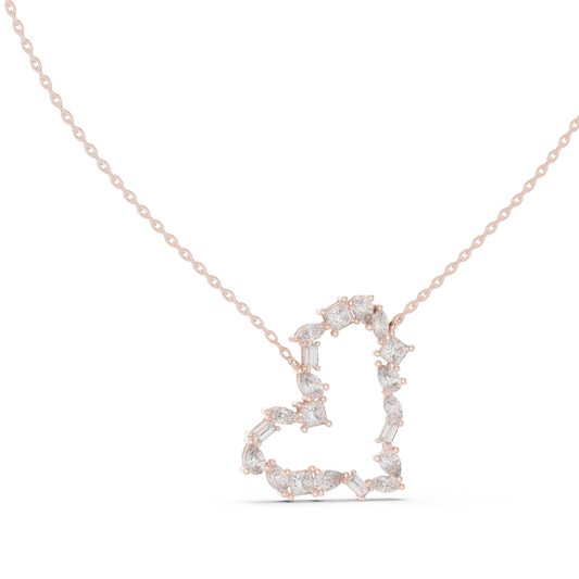 1.9436 CT Lab-Created VVS-VS EF CVD Diamond Heart Necklace | 18KT, 14KT, Rose, Yellow, White Gold | Luxury Fine Jewelry