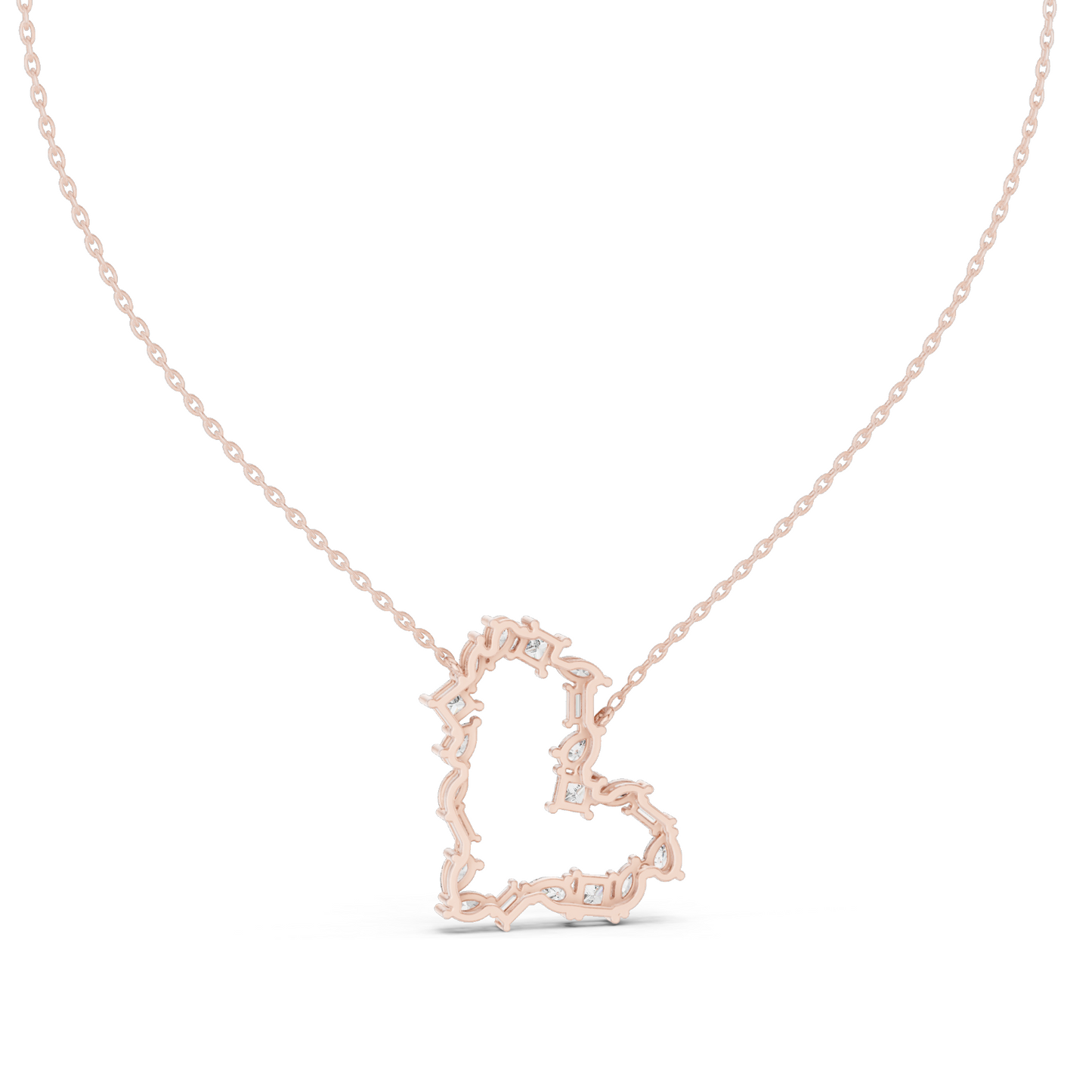 1.9436 CT Lab-Created VVS-VS EF CVD Diamond Heart Necklace | 18KT, 14KT, Rose, Yellow, White Gold | Luxury Fine Jewelry