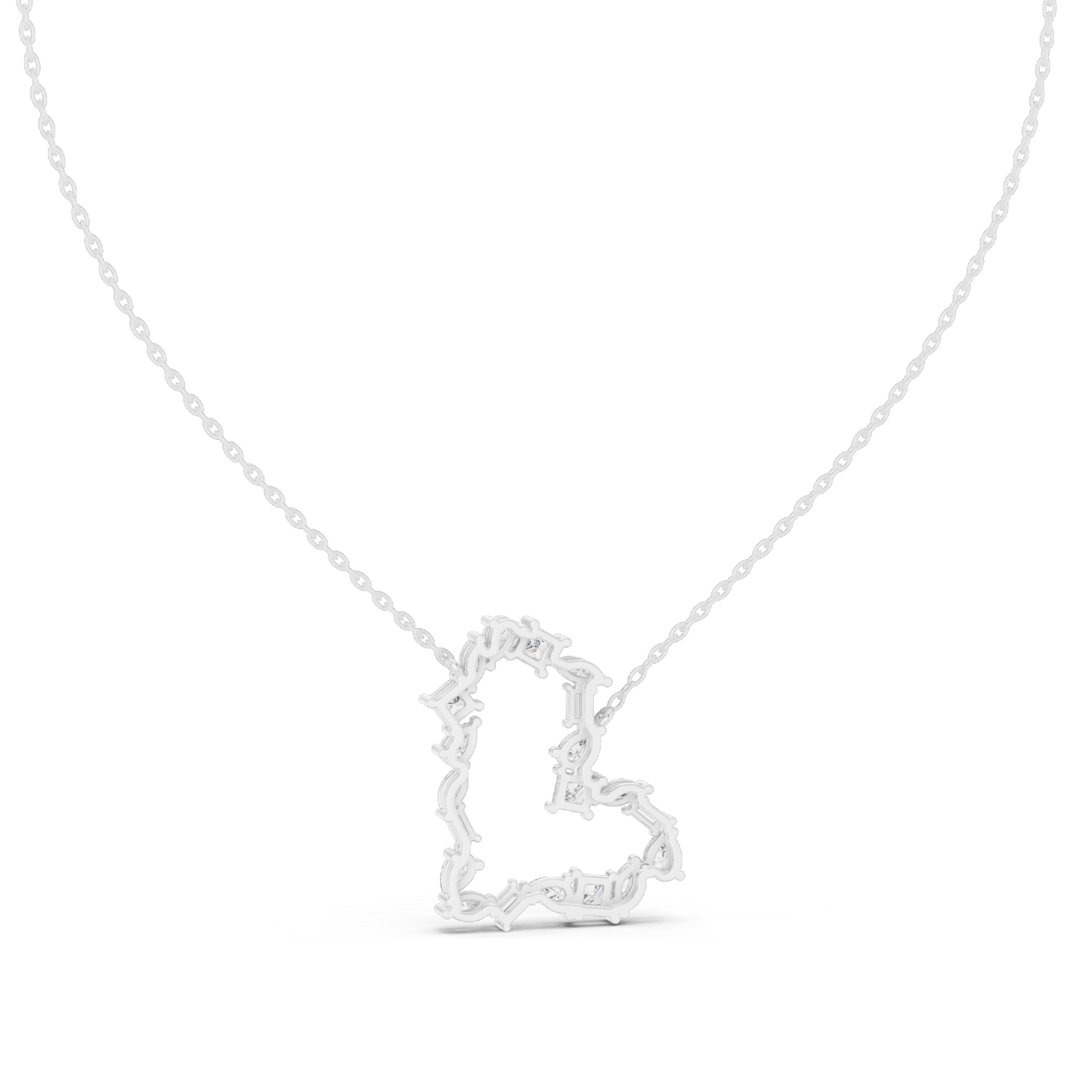 1.9436 CT Lab-Created VVS-VS EF CVD Diamond Heart Necklace | 18KT, 14KT, Rose, Yellow, White Gold | Luxury Fine Jewelry