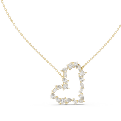 1.9436 CT Lab-Created VVS-VS EF CVD Diamond Heart Necklace | 18KT, 14KT, Rose, Yellow, White Gold | Luxury Fine Jewelry