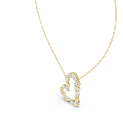 1.9436 CT Lab-Created VVS-VS EF CVD Diamond Heart Necklace | 18KT, 14KT, Rose, Yellow, White Gold | Luxury Fine Jewelry