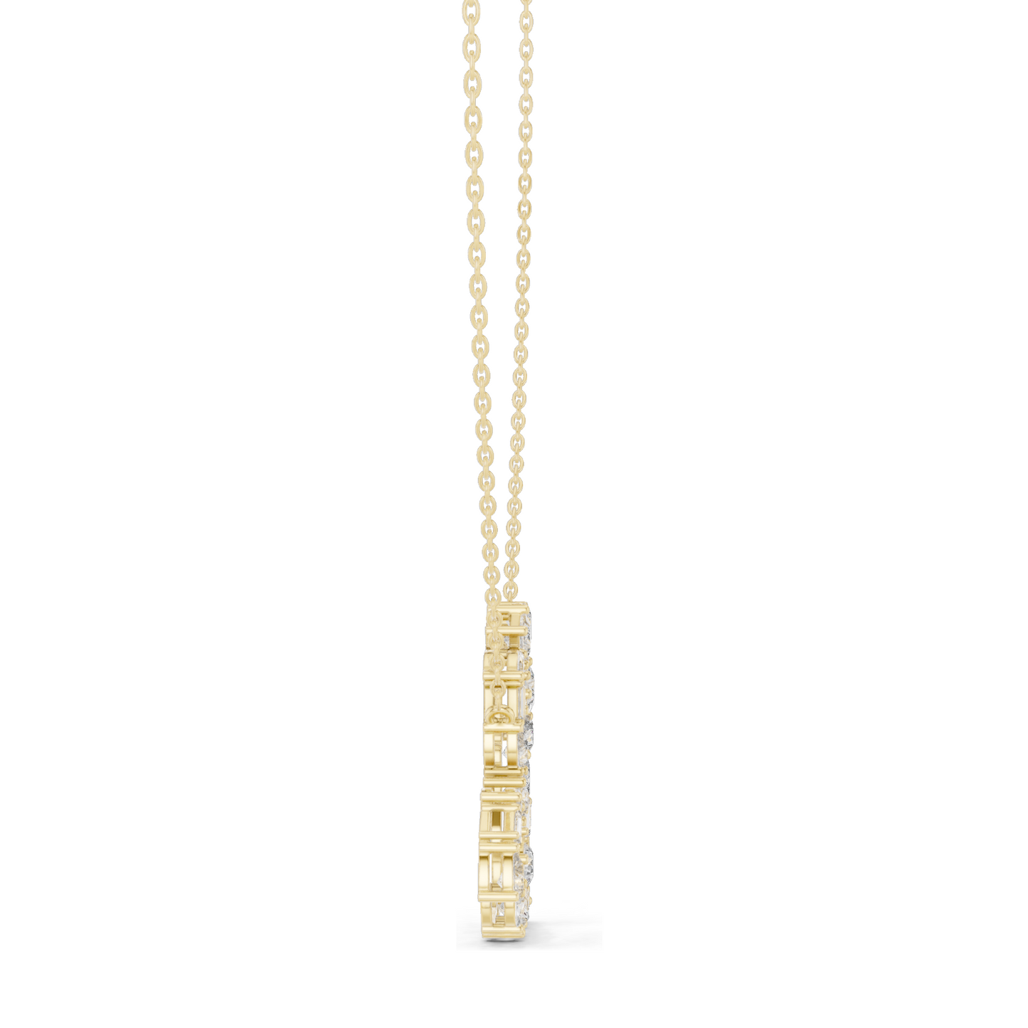 1.9436 CT Lab-Created VVS-VS EF CVD Diamond Heart Necklace | 18KT, 14KT, Rose, Yellow, White Gold | Luxury Fine Jewelry