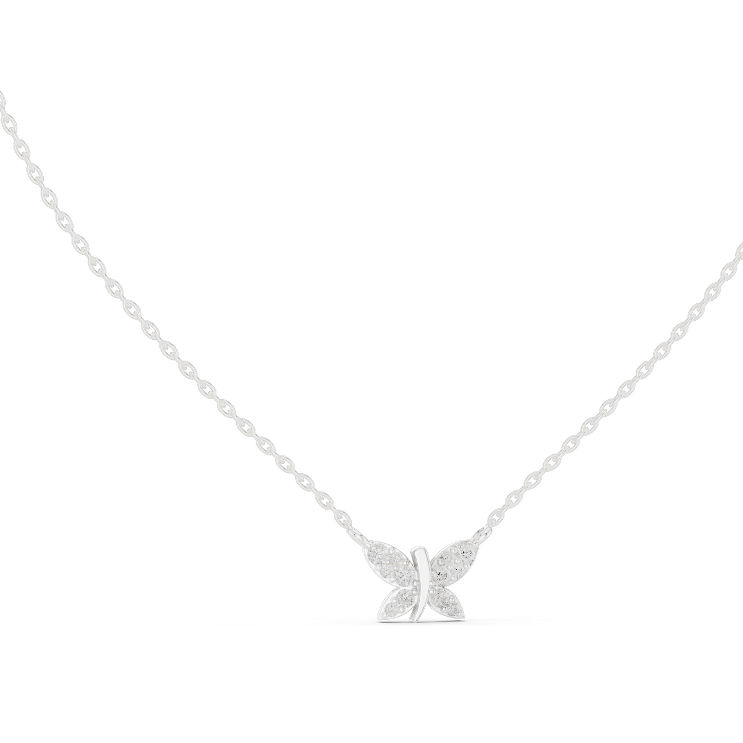 0.24 CT Lab-Created VVS-VS EF CVD Diamond Butterfly Pendant Necklace | 18KT, 14KT, Rose, Yellow, White Gold | Luxury Fine Jewelry