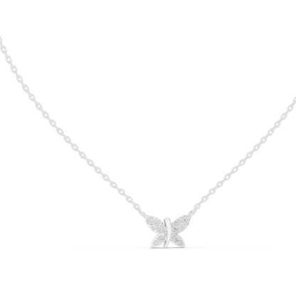 0.24 CT Lab-Created VVS-VS EF CVD Diamond Butterfly Pendant Necklace | 18KT, 14KT, Rose, Yellow, White Gold | Luxury Fine Jewelry