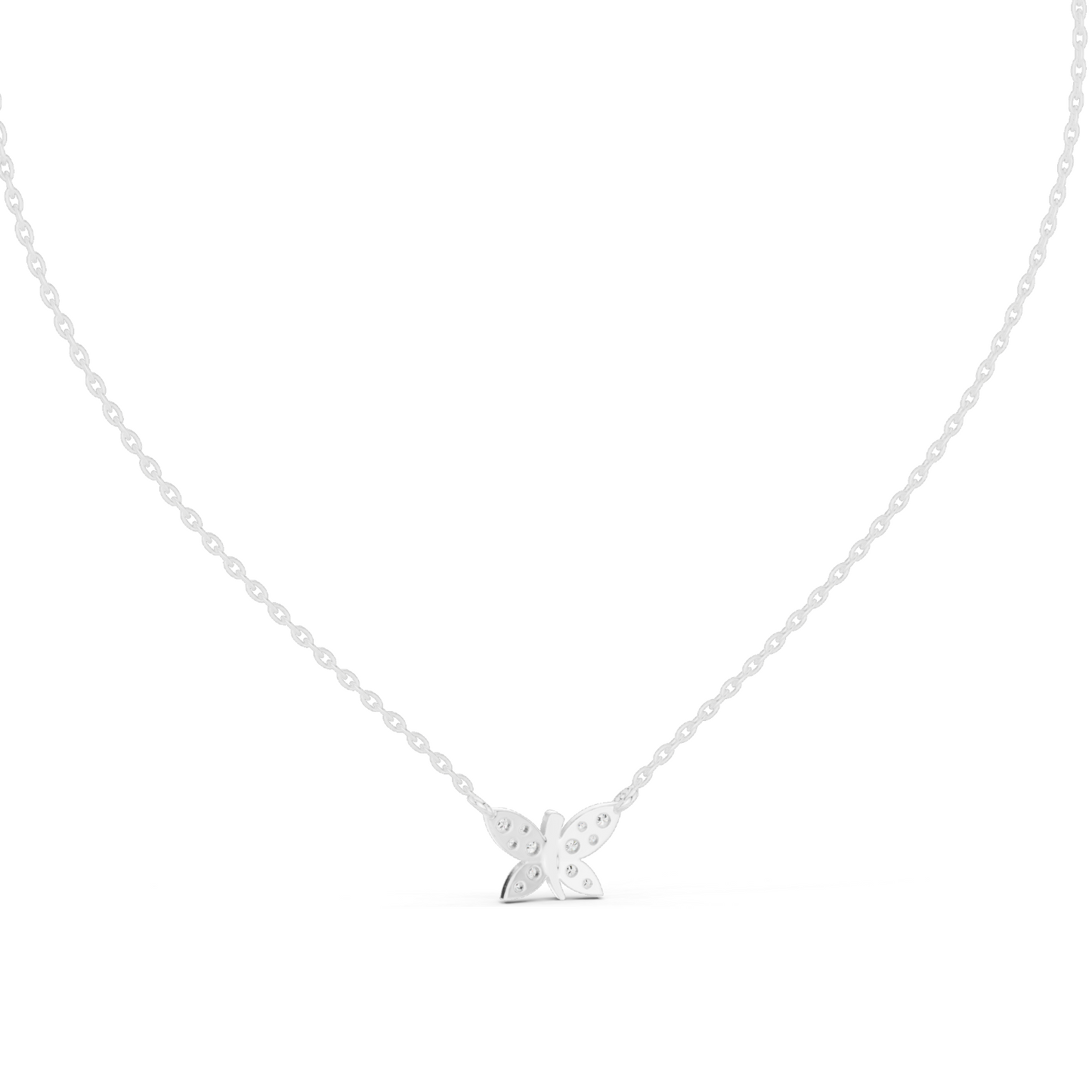 0.24 CT Lab-Created VVS-VS EF CVD Diamond Butterfly Pendant Necklace | 18KT, 14KT, Rose, Yellow, White Gold | Luxury Fine Jewelry