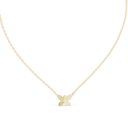 0.24 CT Lab-Created VVS-VS EF CVD Diamond Butterfly Pendant Necklace | 18KT, 14KT, Rose, Yellow, White Gold | Luxury Fine Jewelry