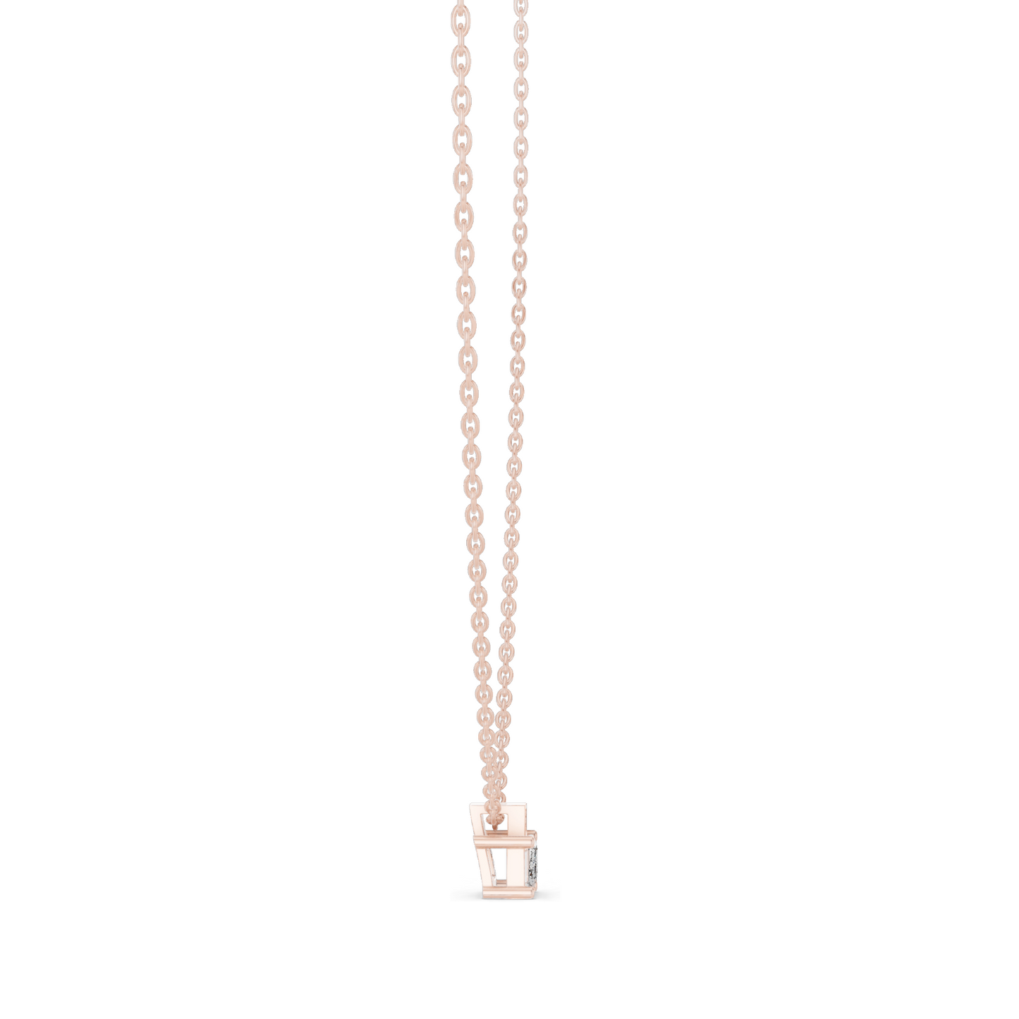 0.395 CT Baguette Cut Lab Diamond Pendant Necklace | VVS-VS EF CVD | 18KT & 14KT Gold | Rose, Yellow, White Gold | Minimalist Fine Jewelry