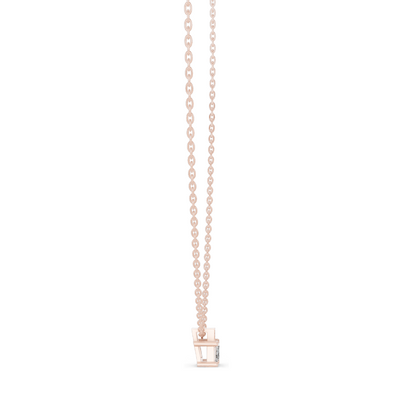 0.395 CT Baguette Cut Lab Diamond Pendant Necklace | VVS-VS EF CVD | 18KT & 14KT Gold | Rose, Yellow, White Gold | Minimalist Fine Jewelry