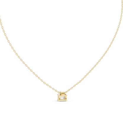 0.395 CT Baguette Cut Lab Diamond Pendant Necklace | VVS-VS EF CVD | 18KT & 14KT Gold | Rose, Yellow, White Gold | Minimalist Fine Jewelry