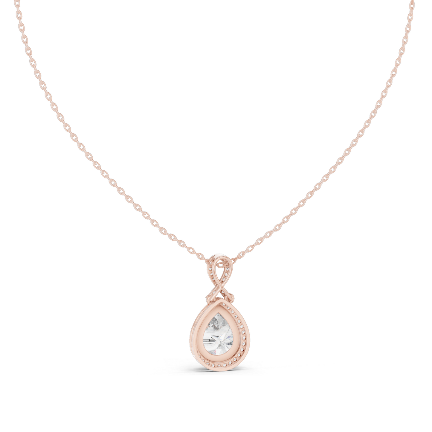 Lab-Created VVS-VS EF CVD Diamond Pendant Necklace | 4.184 CT Pear Cut Diamonds | Available in 18KT, 14KT, Rose, Yellow, White Gold