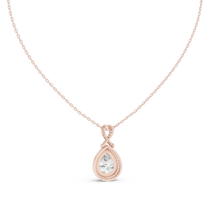 Lab-Created VVS-VS EF CVD Diamond Pendant Necklace | 4.184 CT Pear Cut Diamonds | Available in 18KT, 14KT, Rose, Yellow, White Gold