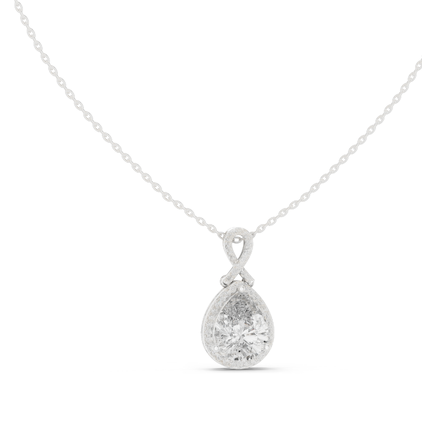 Lab-Created VVS-VS EF CVD Diamond Pendant Necklace | 4.184 CT Pear Cut Diamonds | Available in 18KT, 14KT, Rose, Yellow, White Gold