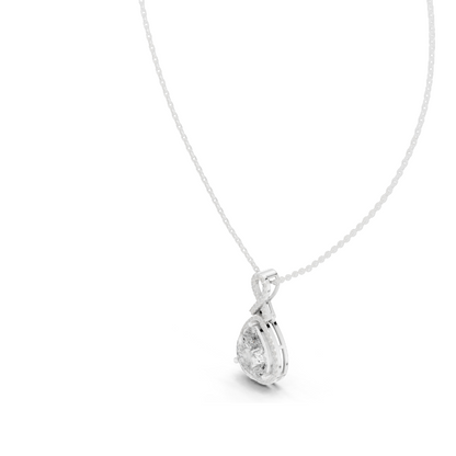Lab-Created VVS-VS EF CVD Diamond Pendant Necklace | 4.184 CT Pear Cut Diamonds | Available in 18KT, 14KT, Rose, Yellow, White Gold