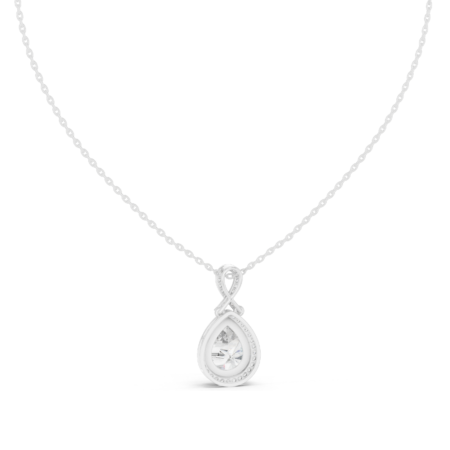 Lab-Created VVS-VS EF CVD Diamond Pendant Necklace | 4.184 CT Pear Cut Diamonds | Available in 18KT, 14KT, Rose, Yellow, White Gold