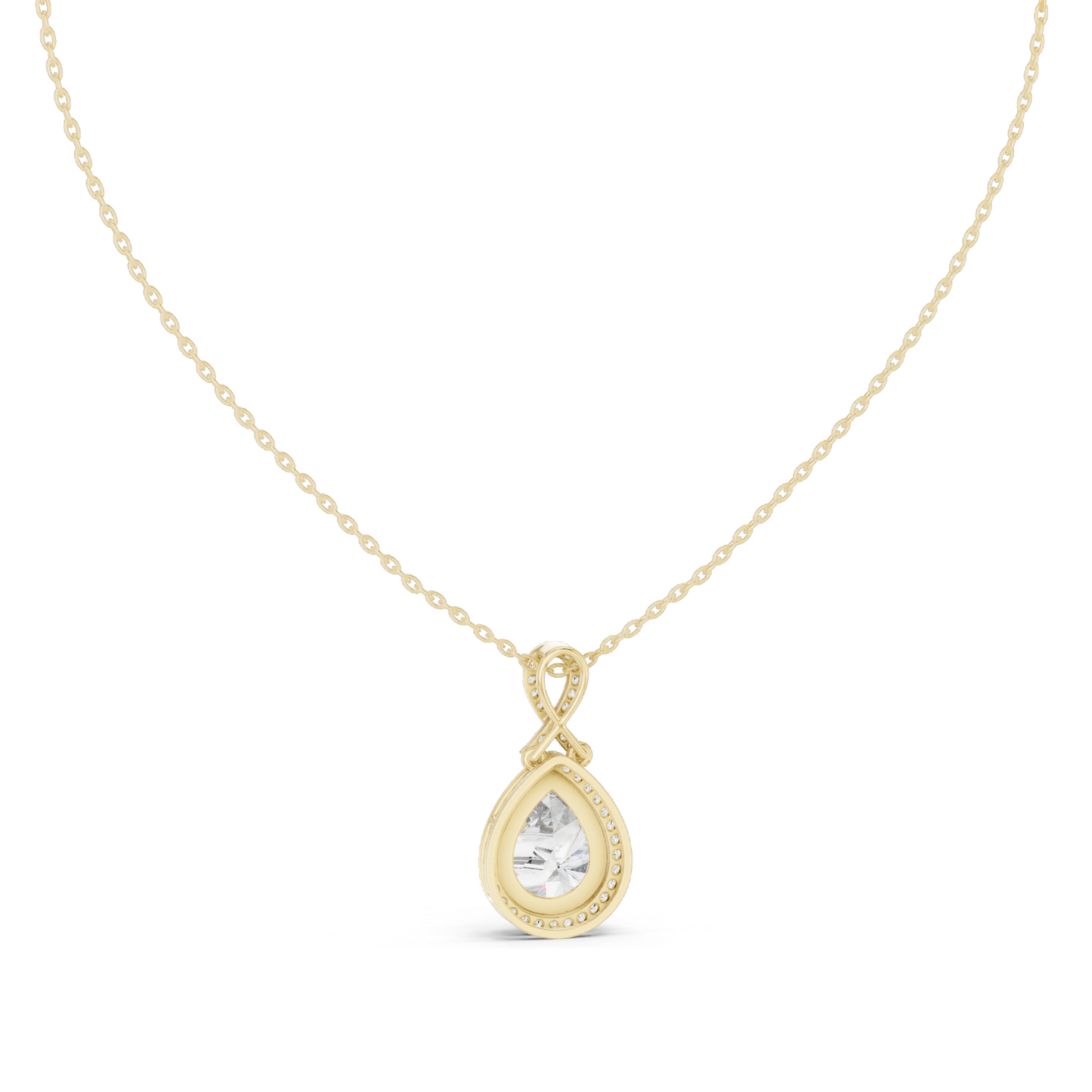 Lab-Created VVS-VS EF CVD Diamond Pendant Necklace | 4.184 CT Pear Cut Diamonds | Available in 18KT, 14KT, Rose, Yellow, White Gold