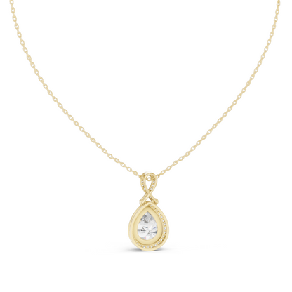 Lab-Created VVS-VS EF CVD Diamond Pendant Necklace | 4.184 CT Pear Cut Diamonds | Available in 18KT, 14KT, Rose, Yellow, White Gold