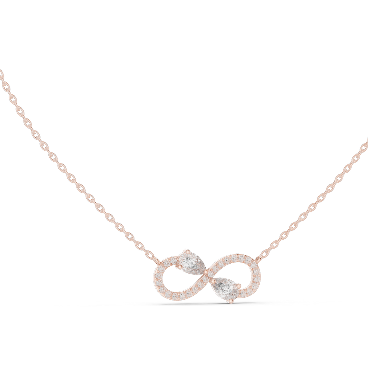 0.708 CT Lab-Created Diamond Infinity Necklace | VVS-VS EF Clarity | 18KT, 14KT Rose, Yellow, White Gold | Ethical Fine Jewelry