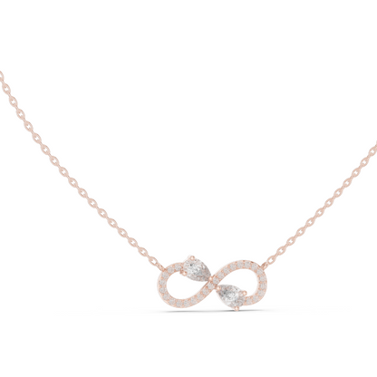 0.708 CT Lab-Created Diamond Infinity Necklace | VVS-VS EF Clarity | 18KT, 14KT Rose, Yellow, White Gold | Ethical Fine Jewelry