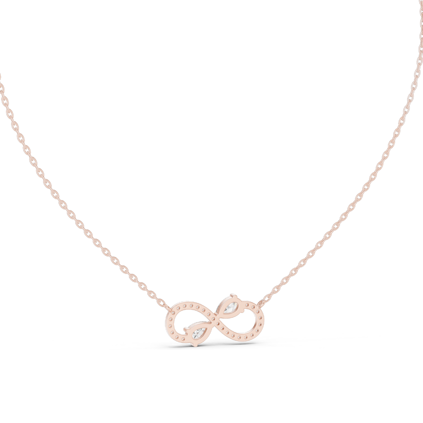 0.708 CT Lab-Created Diamond Infinity Necklace | VVS-VS EF Clarity | 18KT, 14KT Rose, Yellow, White Gold | Ethical Fine Jewelry