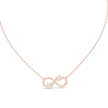 0.708 CT Lab-Created Diamond Infinity Necklace | VVS-VS EF Clarity | 18KT, 14KT Rose, Yellow, White Gold | Ethical Fine Jewelry