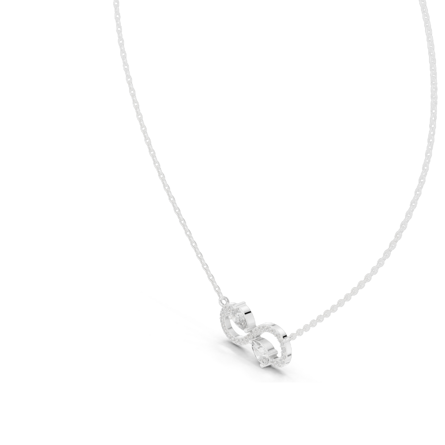 0.708 CT Lab-Created Diamond Infinity Necklace | VVS-VS EF Clarity | 18KT, 14KT Rose, Yellow, White Gold | Ethical Fine Jewelry