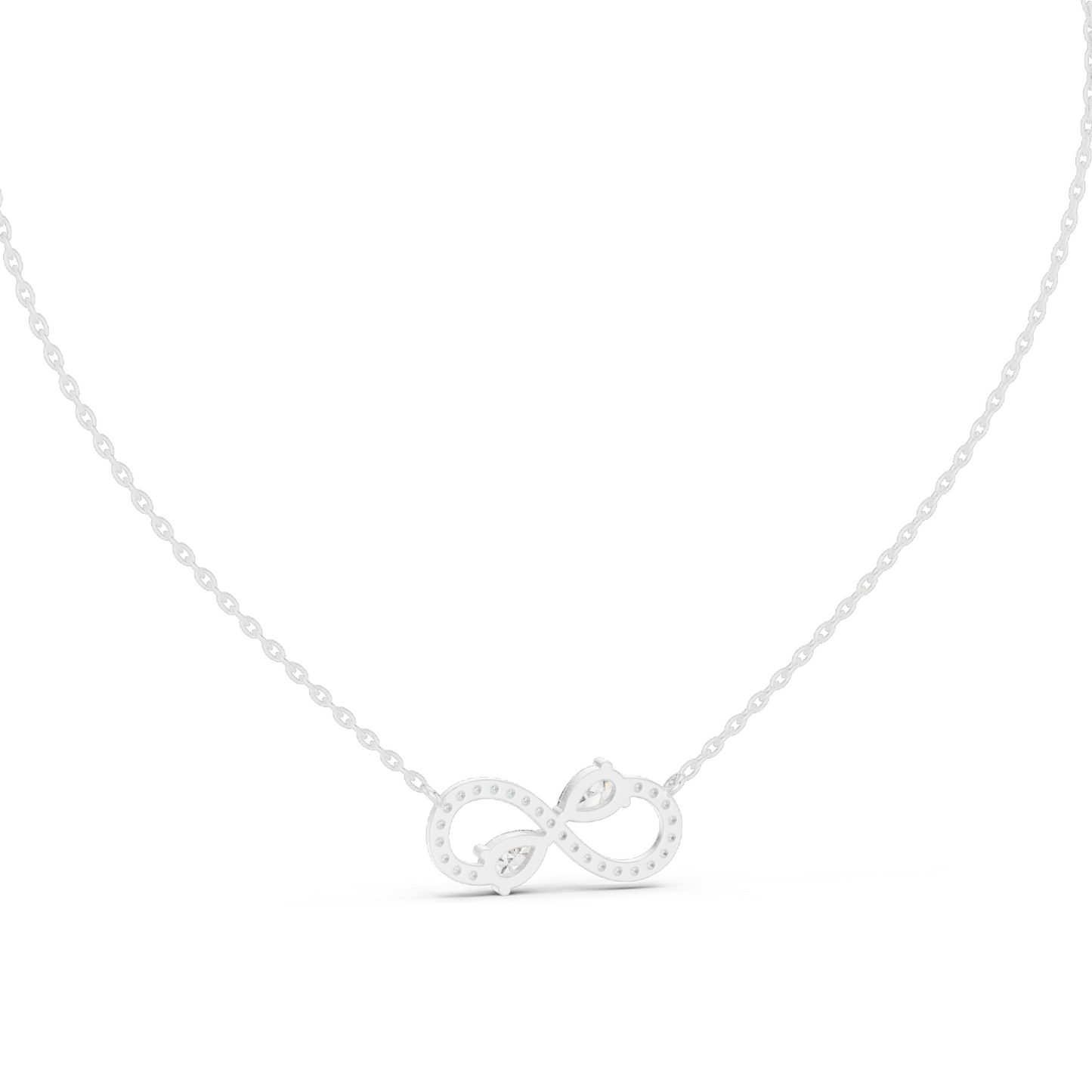 0.708 CT Lab-Created Diamond Infinity Necklace | VVS-VS EF Clarity | 18KT, 14KT Rose, Yellow, White Gold | Ethical Fine Jewelry