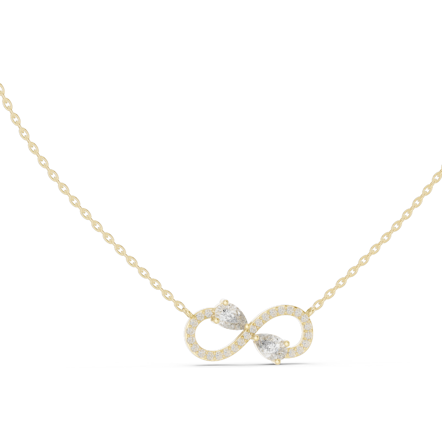 0.708 CT Lab-Created Diamond Infinity Necklace | VVS-VS EF Clarity | 18KT, 14KT Rose, Yellow, White Gold | Ethical Fine Jewelry