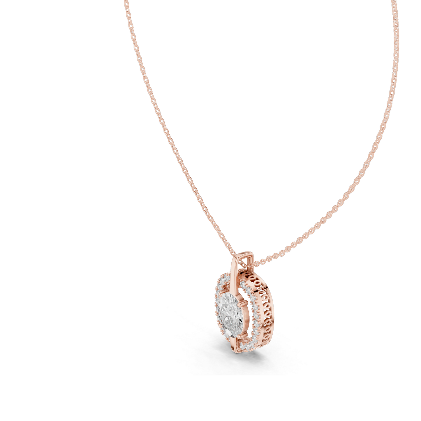 2.54 CT Oval Cut Lab Diamond Pendant Necklace | VVS–VS EF CVD | 18KT & 14KT Rose, Yellow, White Gold | Ethical Fine Jewelry