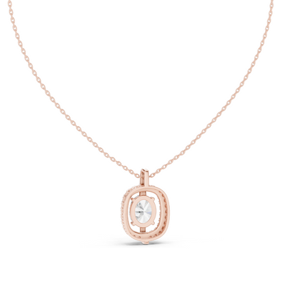 2.54 CT Oval Cut Lab Diamond Pendant Necklace | VVS–VS EF CVD | 18KT & 14KT Rose, Yellow, White Gold | Ethical Fine Jewelry