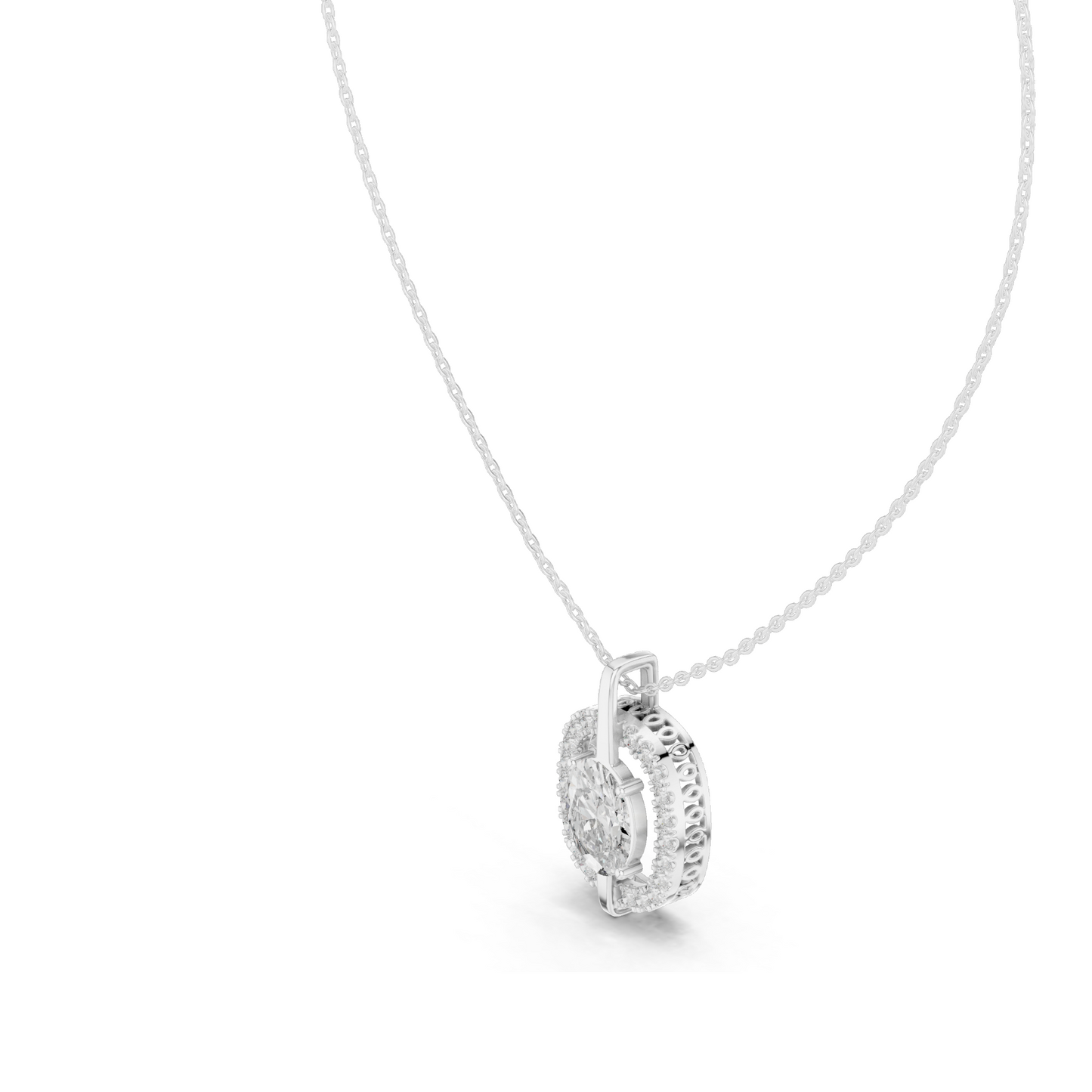 2.54 CT Oval Cut Lab Diamond Pendant Necklace | VVS–VS EF CVD | 18KT & 14KT Rose, Yellow, White Gold | Ethical Fine Jewelry