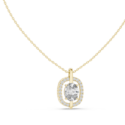 2.54 CT Oval Cut Lab Diamond Pendant Necklace | VVS–VS EF CVD | 18KT & 14KT Rose, Yellow, White Gold | Ethical Fine Jewelry
