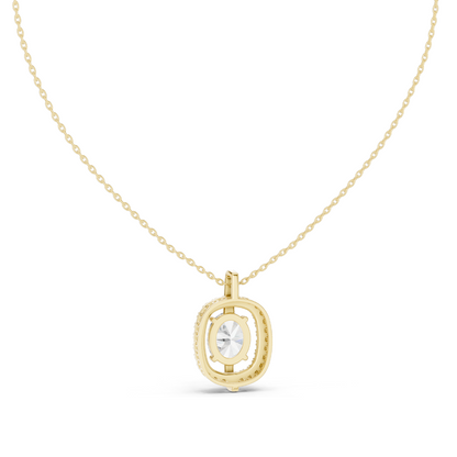 2.54 CT Oval Cut Lab Diamond Pendant Necklace | VVS–VS EF CVD | 18KT & 14KT Rose, Yellow, White Gold | Ethical Fine Jewelry