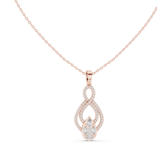 Lab-Created Diamond Pendant Necklace | 1.0821 CT VVS-VS EF CVD Diamonds | 18KT, 14KT, Rose, Yellow, White Gold | Luxury Jewelry for Her