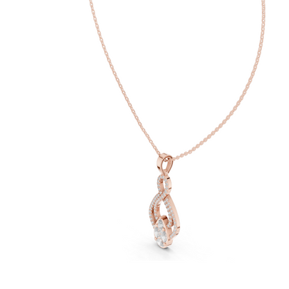 Lab-Created Diamond Pendant Necklace | 1.0821 CT VVS-VS EF CVD Diamonds | 18KT, 14KT, Rose, Yellow, White Gold | Luxury Jewelry for Her