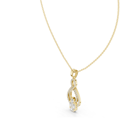 Lab-Created Diamond Pendant Necklace | 1.0821 CT VVS-VS EF CVD Diamonds | 18KT, 14KT, Rose, Yellow, White Gold | Luxury Jewelry for Her