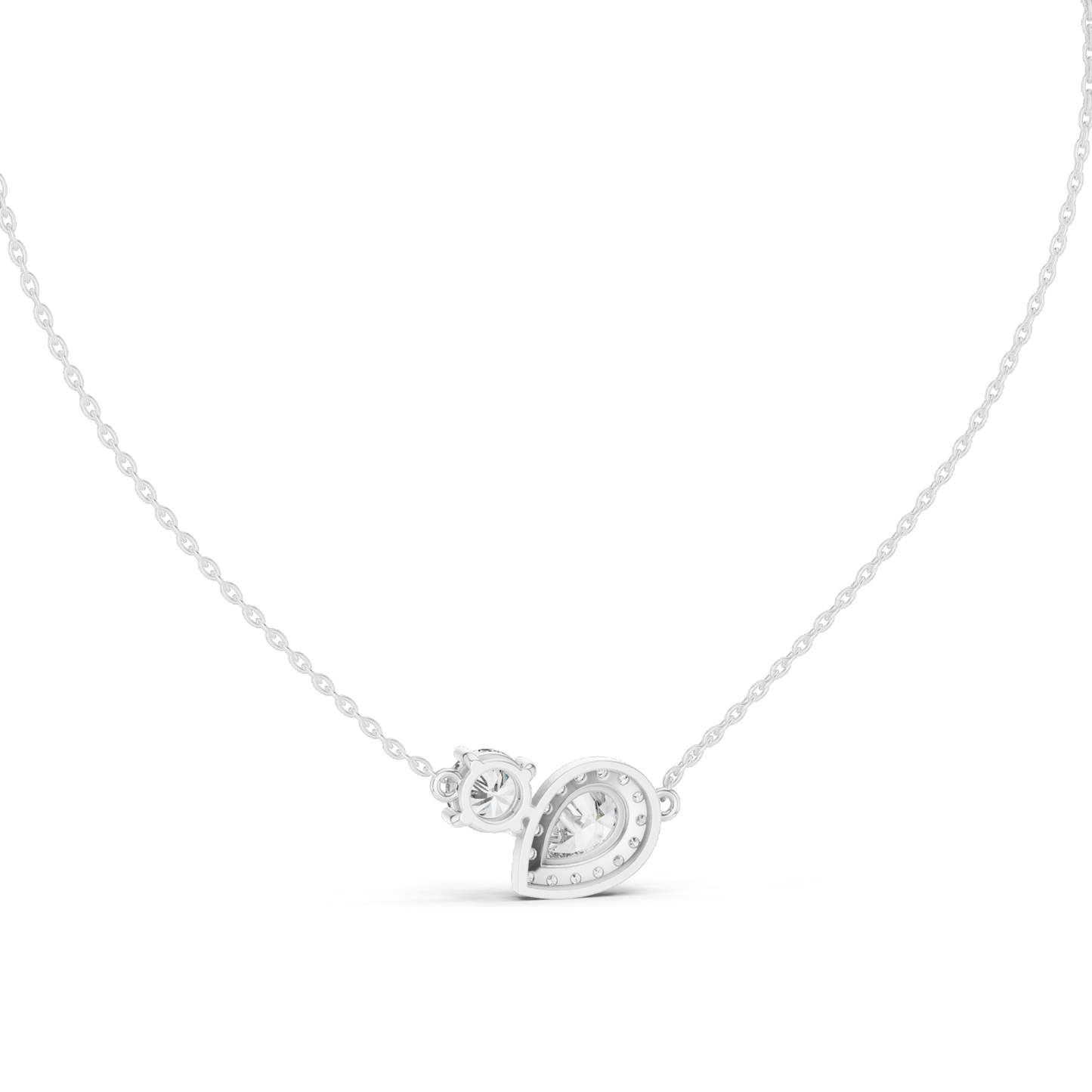 2.415 CT Lab-Created VVS-VS EF CVD Diamond Necklace | Pear Cut Diamonds | 18KT, 14KT, Rose, Yellow, White Gold | Luxury Fine Jewelry