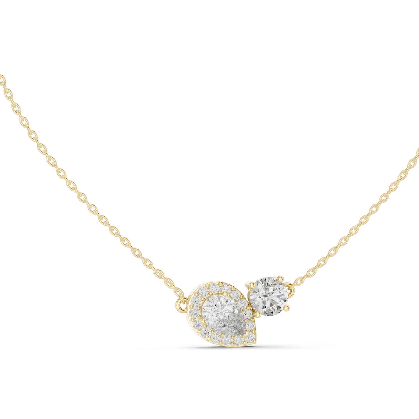 2.415 CT Lab-Created VVS-VS EF CVD Diamond Necklace | Pear Cut Diamonds | 18KT, 14KT, Rose, Yellow, White Gold | Luxury Fine Jewelry