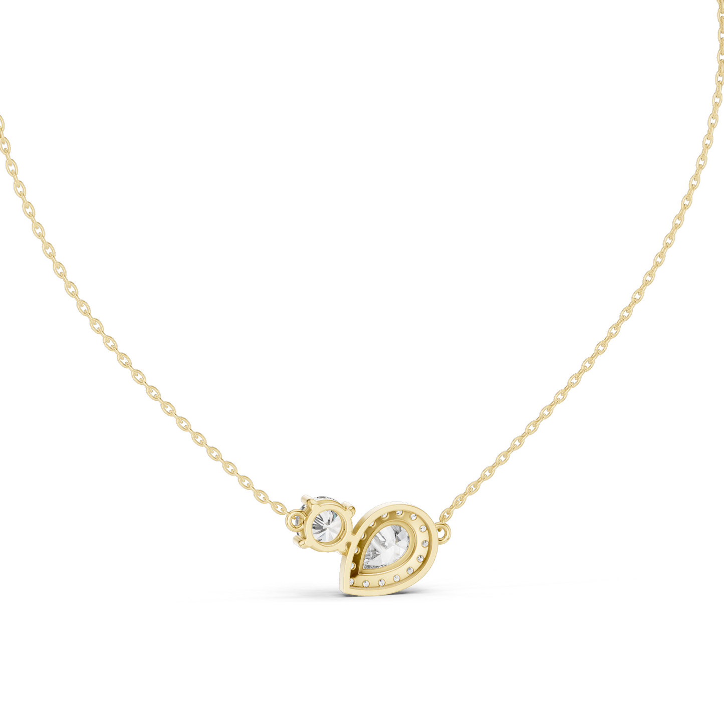 2.415 CT Lab-Created VVS-VS EF CVD Diamond Necklace | Pear Cut Diamonds | 18KT, 14KT, Rose, Yellow, White Gold | Luxury Fine Jewelry