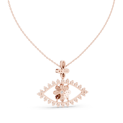 2.282 CT Lab-Created Diamond Eye Pendant Necklace | VVS-VS EF CVD Diamonds in 18KT, 14KT Rose, Yellow, White Gold