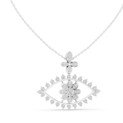 2.282 CT Lab-Created Diamond Eye Pendant Necklace | VVS-VS EF CVD Diamonds in 18KT, 14KT Rose, Yellow, White Gold